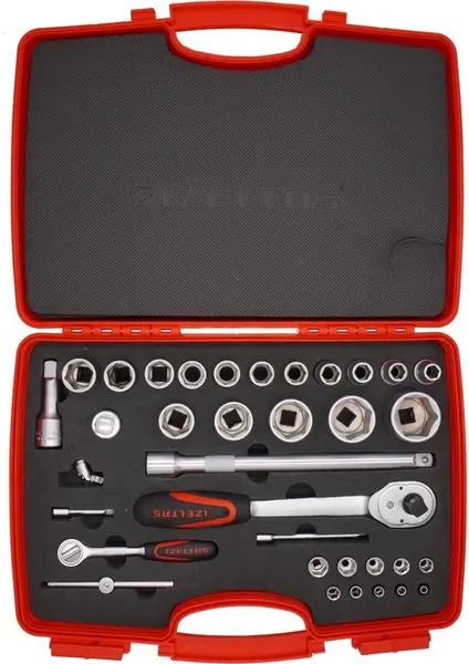 Izeltaş 1/4” - 1/2” Altı Köşe Lokma Anahtar Takımı 35 Parça 1113 00 1038