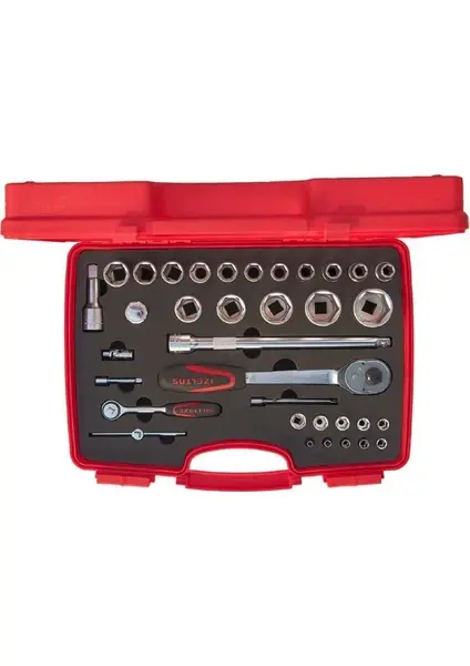 Izeltaş 1/4” - 1/2” Altı Köşe Lokma Anahtar Takımı 35 Parça 1113 00 1038