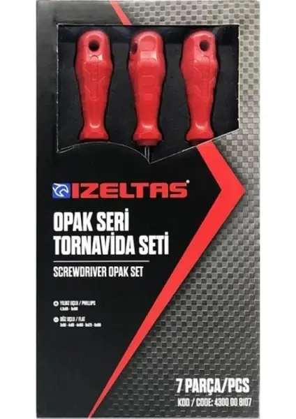 Izeltaş 7 Parça Opak Seri Tornavida Seti 4300 00 8107