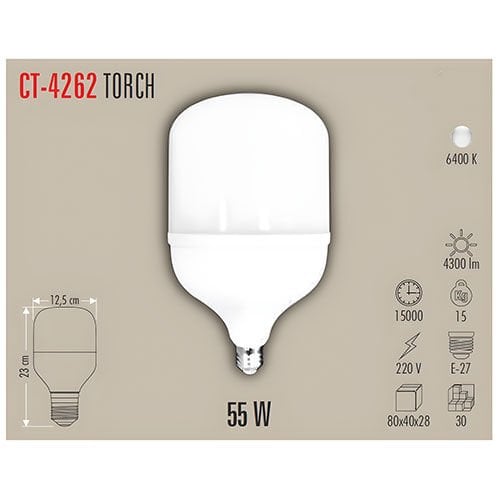 Cata CT-4262 Torch Led Ampul 55w
