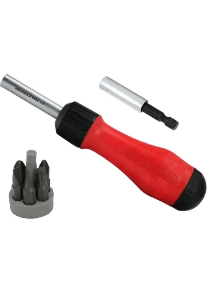 İzeltaş Cırcırlı Manyetik Bits Uç Tutucu Tornavida Seti (8 Parça)