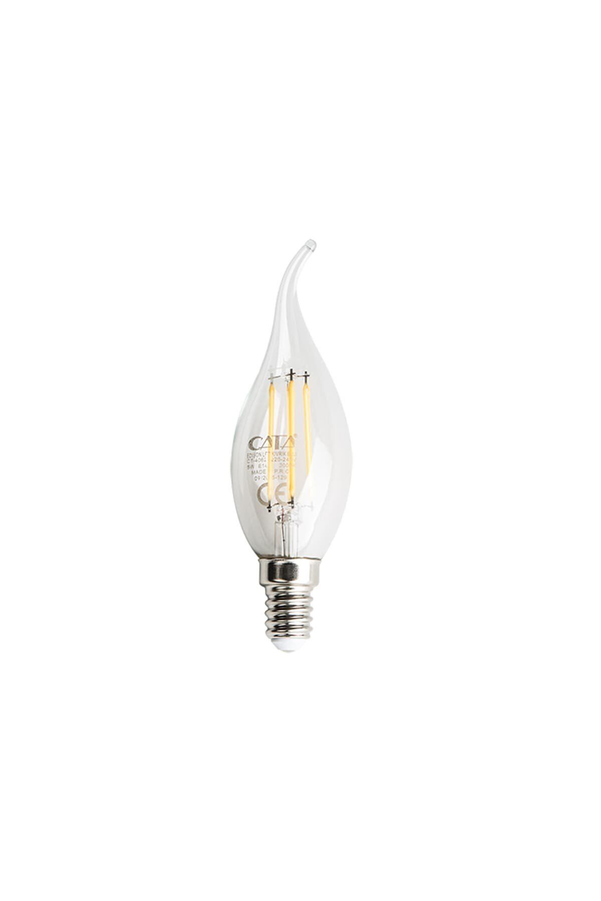 Ct 4062 4W Günışığı Led Filament Kıvrık Buji Rustik E14 Ampul 3200K