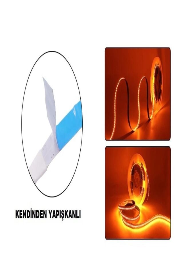 Ct 4538 5 Metre 240 Çipli Gold Led Şerit İç Mekan (Amber)