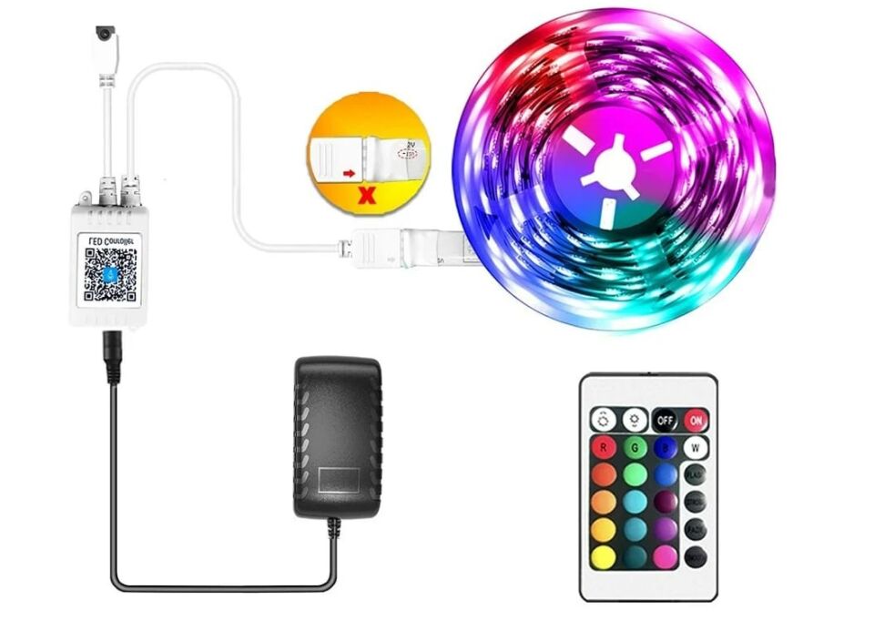 Cata CT-4557 Rgb Şerit Led Set 5 Mt Rgb Led 3 Renk+Trafo+ Kumanda