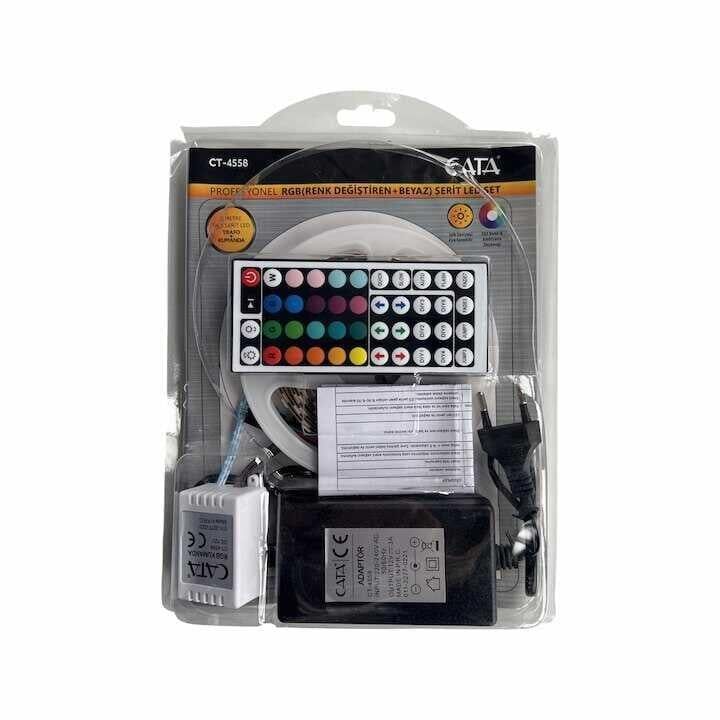 Cata Ct-4558 RGB Şerit Led Kumandalı Trafolu Set 220v