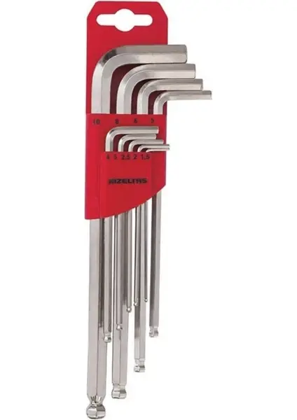 Izeltaş Izeltas 4906 00 3109 Allen Anahtar Takımı Yuvarlak Başlı 9 Parça Izeltas 4906