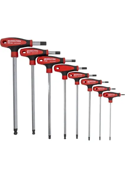 İzeltaş 4921 00 8108 T Tipi Yuvarlak Başlı Allen Anahtar Takımı 8