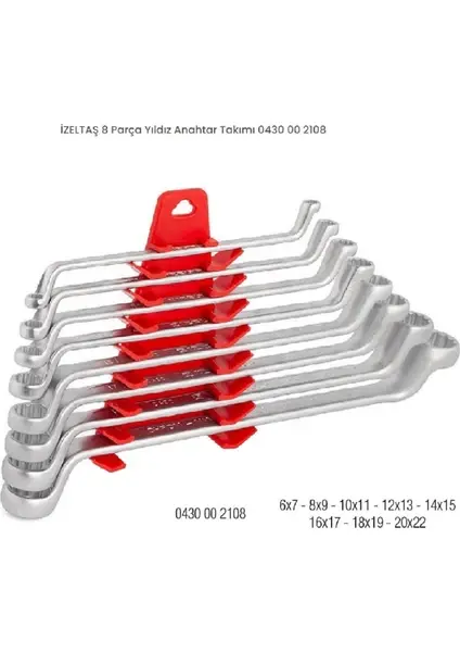 Izeltaş Yıldız Anahtar Takımı 0430 00 2108 8 Parça