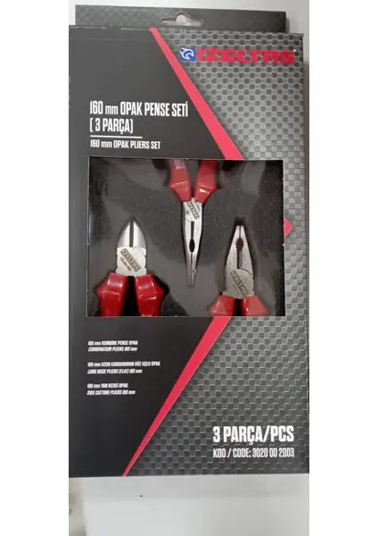 İzeltaş Opak Pense Seti 160MM (3 Parça) 3020002003