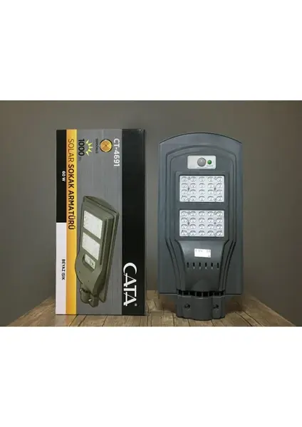 CATA CT 4691 Solar Güneş Enerjili 120W Sokak Armatürü 6400K Beyaz Işık