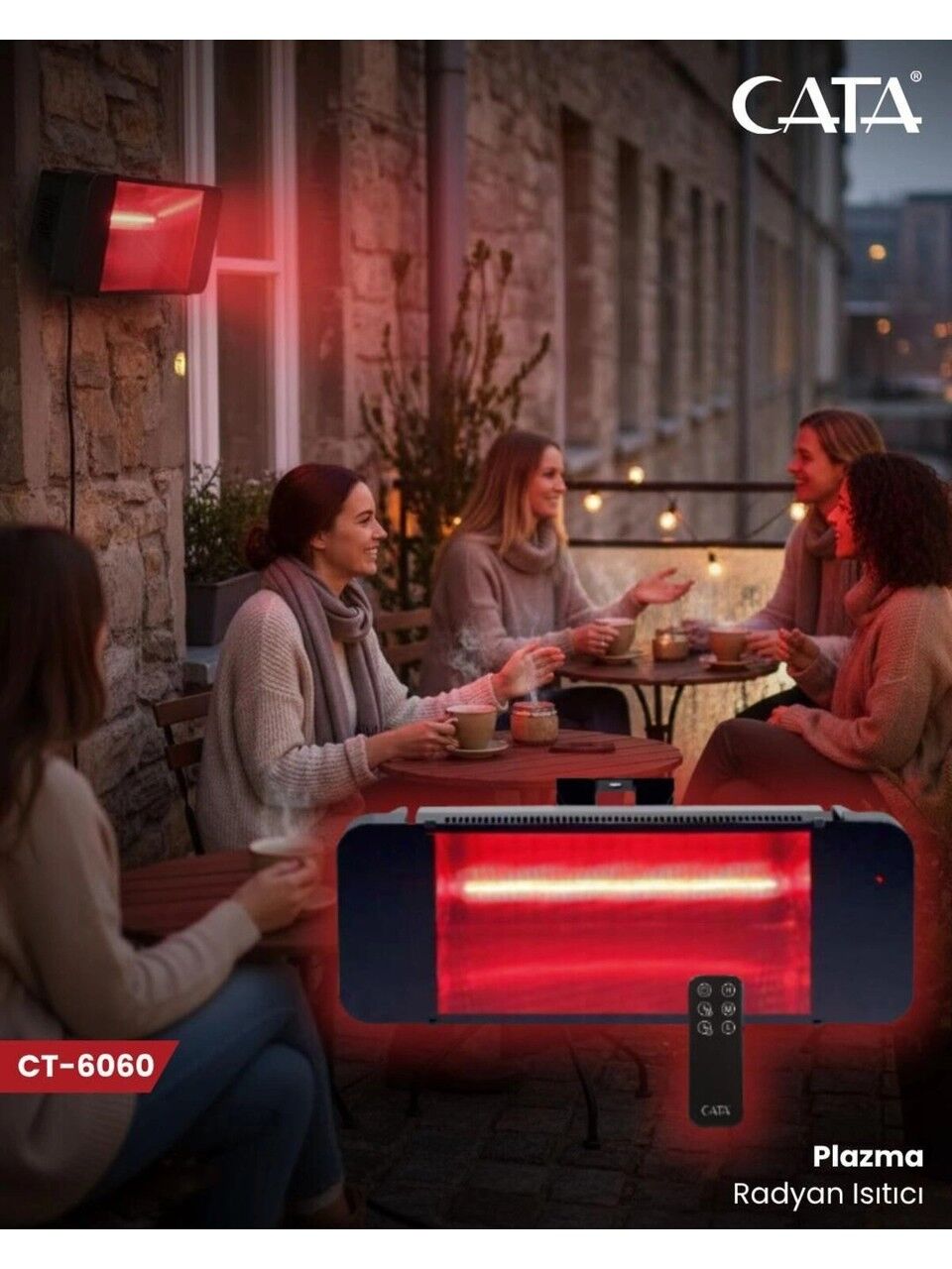 Cata Plazma Dış Mekan Isıtıcı 3 Kadem Isı Ayarlı CT-6060