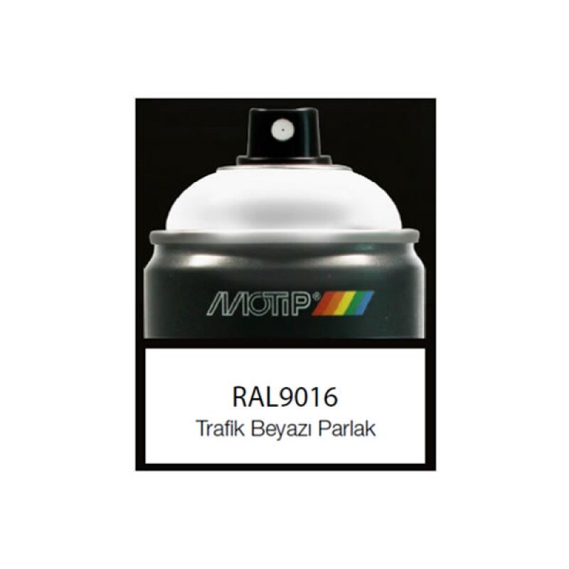 Motip Carat RAL9016 Trafik Beyazı Parlak Sprey Boya 400 ML