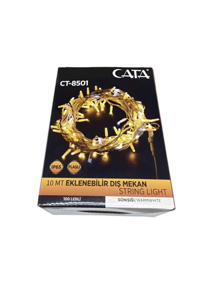 CATA CT 8501 Eklenebilir 10 Metre 100 Ledli Flaşlı Dış Mekan 3200K Günışığı