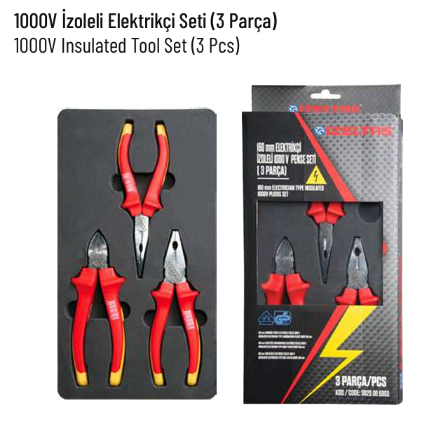 İzeltaş Izeltaş 1000V Izoleli Elektrikçi Seti (3 Parça)