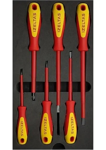 Izeltaş 4140 00 9106 1000V Izoleli Elektrikçi Tornavida Seti (6 Parça)