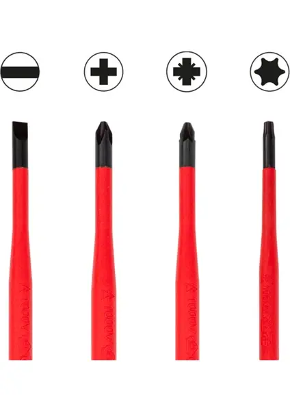 İzeltaş 1000V İzoleli Elektro Slim Tornavida Seti (14 Parça) 14000 005342