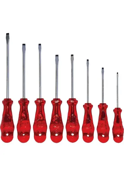 İzeltaş 4100 00 8108 Kraft Seri Düz Uçlu Tornavida Seti (8 Parça)